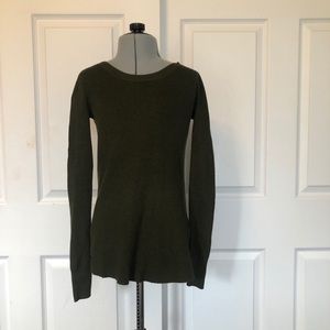 American Eagle Olive Green Scoop Neck Sweater | Size XXS